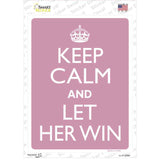 Keep Calm Let Her Win Novelty Rectangle Sticker Decal