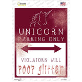 Unicorn Parking Pink Novelty Rectangle Sticker Decal