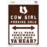 Cowgirl Parking Novelty Rectangle Sticker Decal