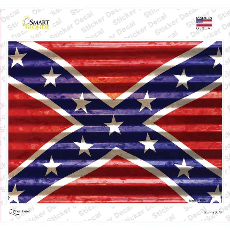 Confederate Flag Novelty Rectangle Sticker Decal