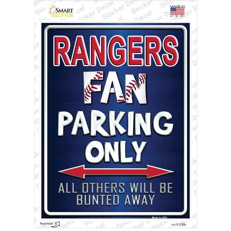 Rangers Blue Novelty Rectangle Sticker Decal