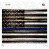 American Flag Thin Blue Line Novelty Rectangle Sticker Decal