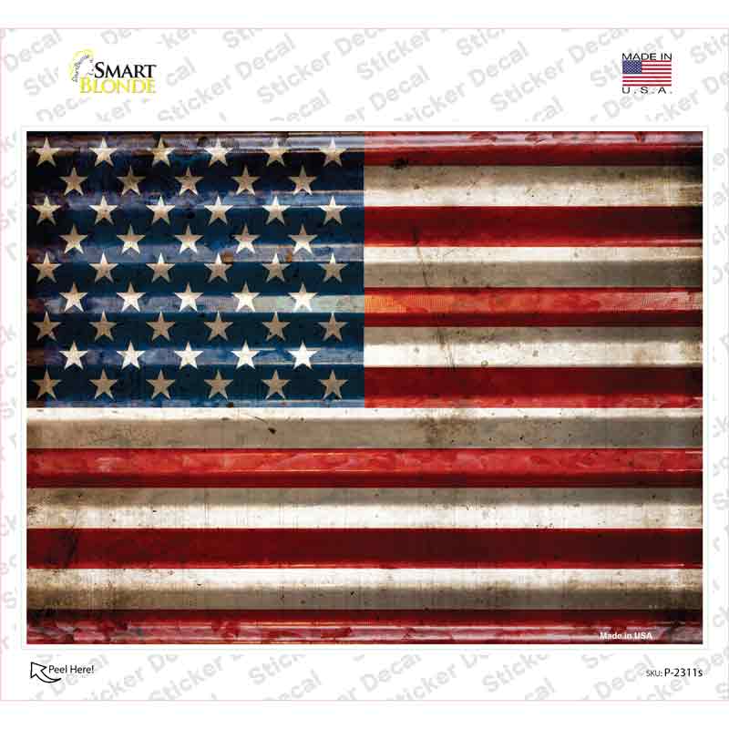 American Flag Novelty Rectangle Sticker Decal