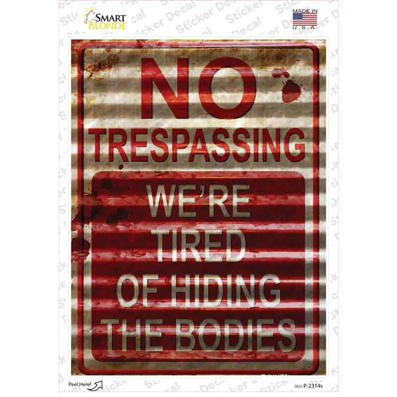 No Trespassing Novelty Rectangle Sticker Decal