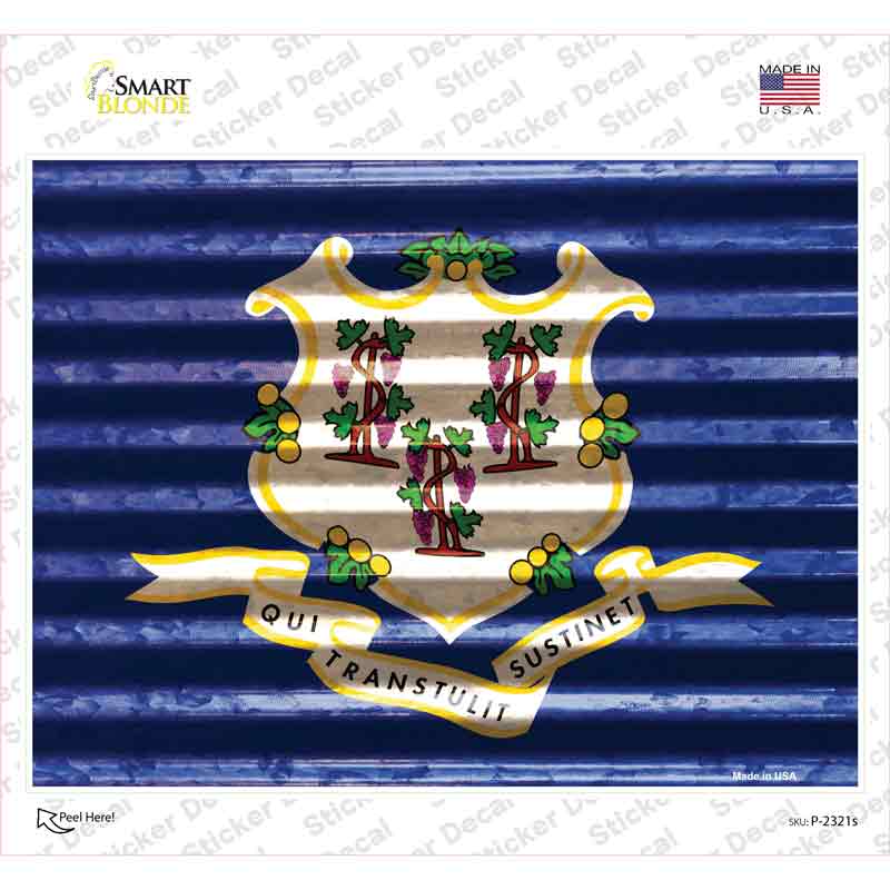 Connecticut Flag Novelty Rectangle Sticker Decal