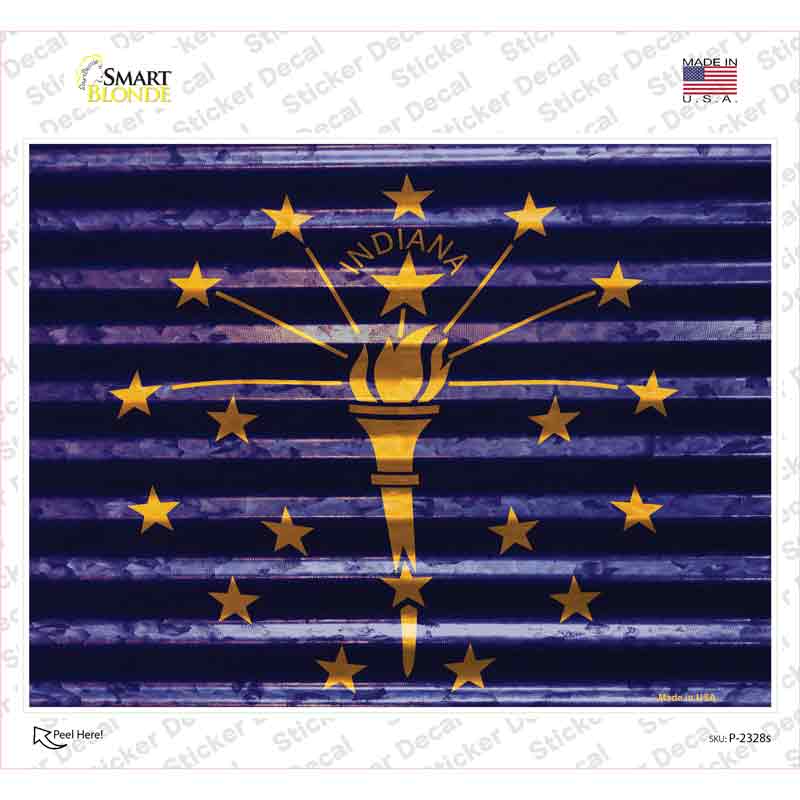 Indiana Flag Novelty Rectangle Sticker Decal