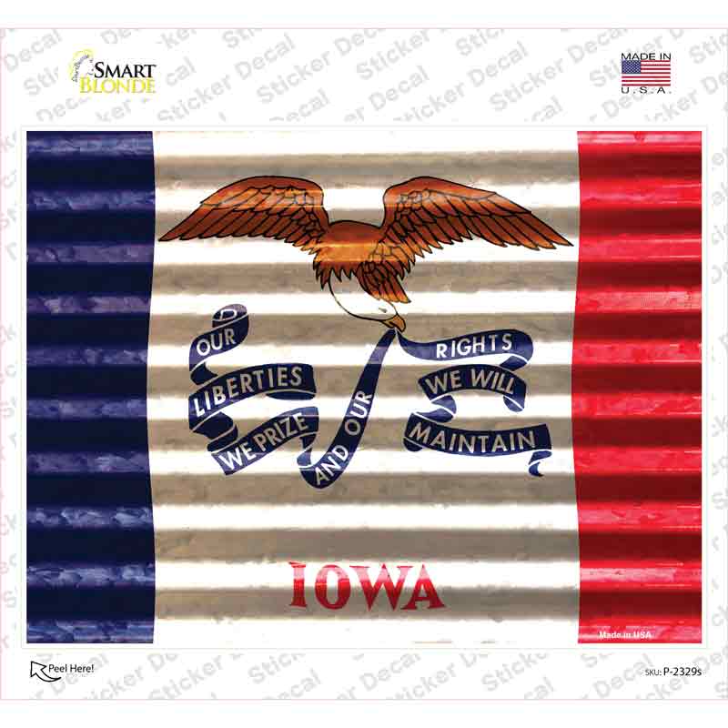 Iowa Flag Novelty Rectangle Sticker Decal