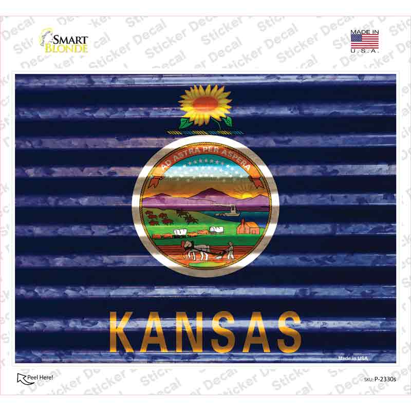 Kansas Flag Novelty Rectangle Sticker Decal