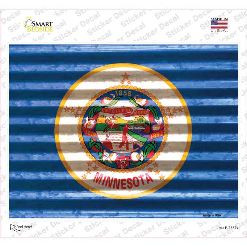 Minnesota Flag Novelty Rectangle Sticker Decal