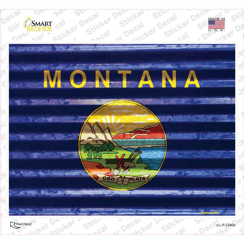 Montana Flag Novelty Rectangle Sticker Decal