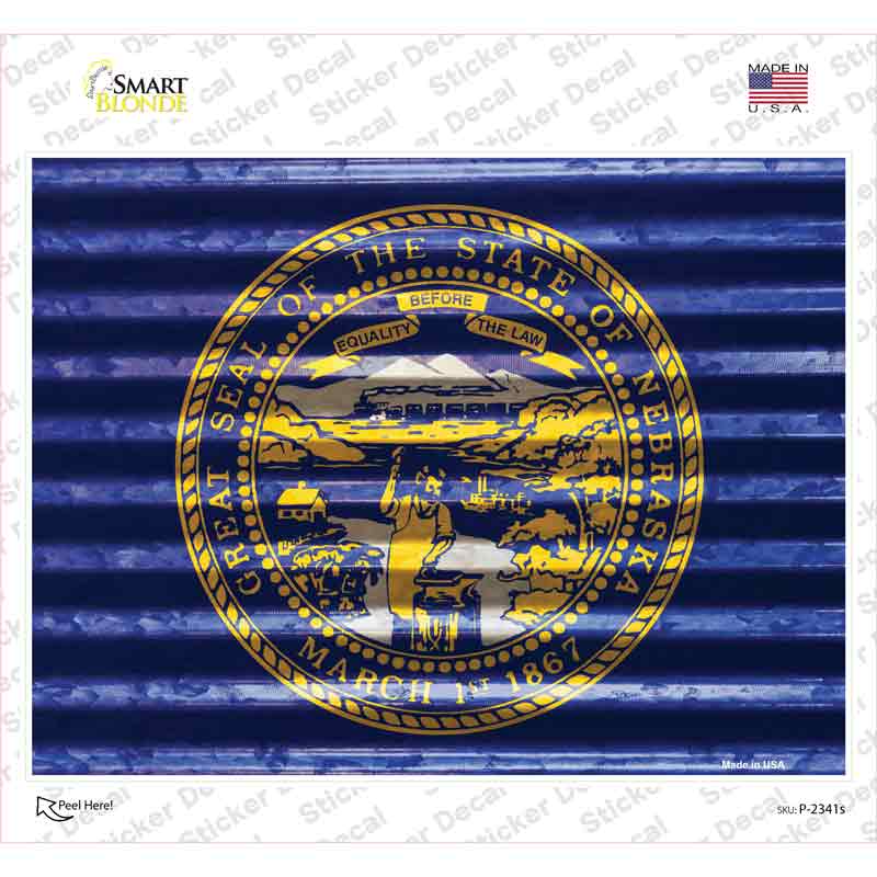 Nebraska Flag Novelty Rectangle Sticker Decal