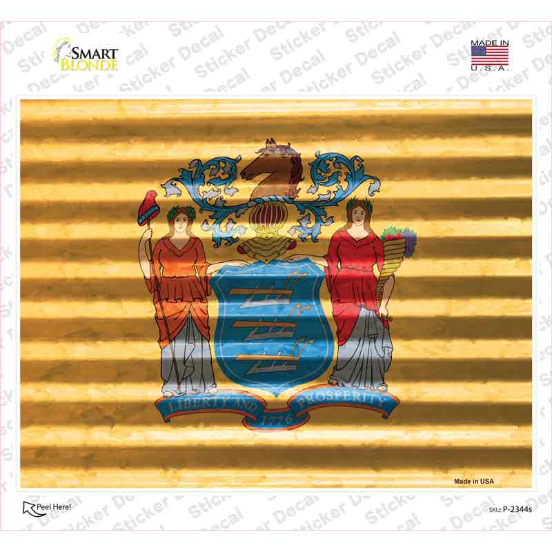 New Jersey Flag Novelty Rectangle Sticker Decal