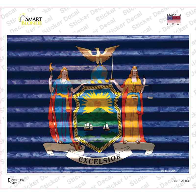 New York Flag Novelty Rectangle Sticker Decal