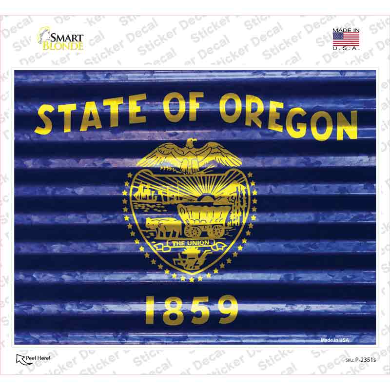 Oregon Flag Novelty Rectangle Sticker Decal