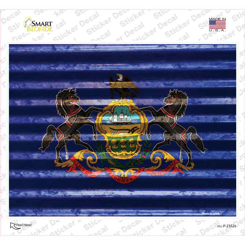 Pennsylvania Flag Novelty Rectangle Sticker Decal