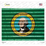 Washington Flag Novelty Rectangle Sticker Decal