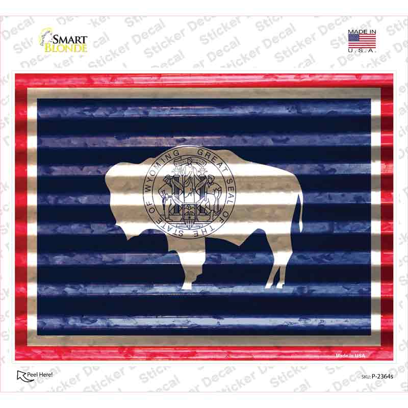 Wyoming Flag Novelty Rectangle Sticker Decal