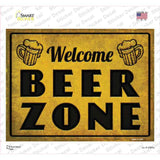 Welcome Beer Zone Novelty Rectangle Sticker Decal