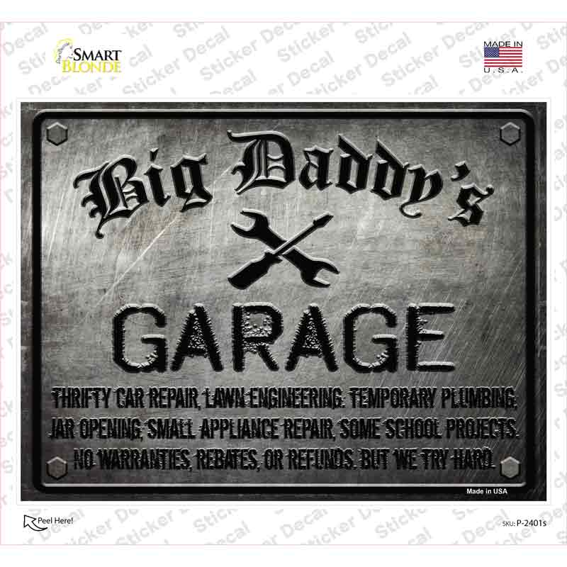 Big Daddys Garage Novelty Rectangle Sticker Decal