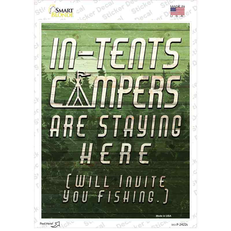 Green In Tents Campers Novelty Rectangle Sticker Decal