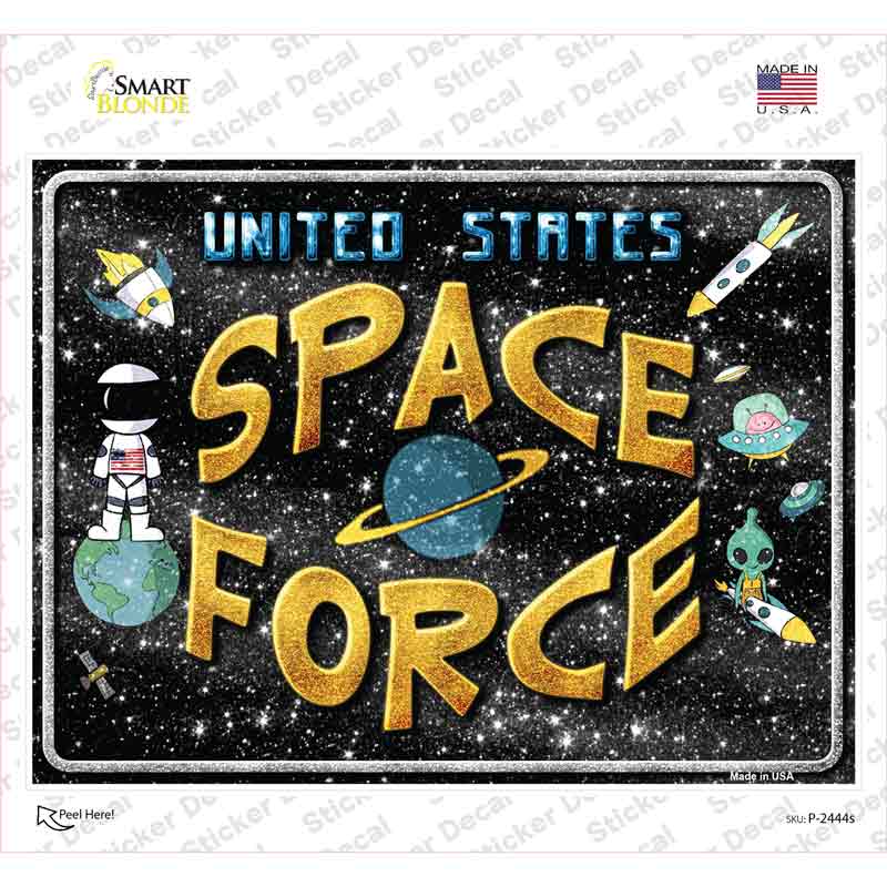 US Space Force Novelty Rectangle Sticker Decal