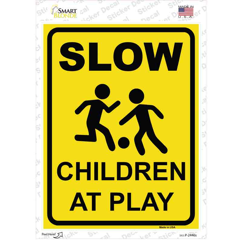 Slow Children At Play Novelty Rectangular Sticker Decal