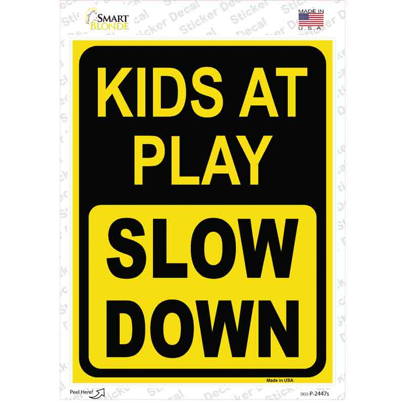 Kids At Play Novelty Rectangular Sticker Decal