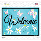 Welcome Blue Novelty Rectangular Sticker Decal