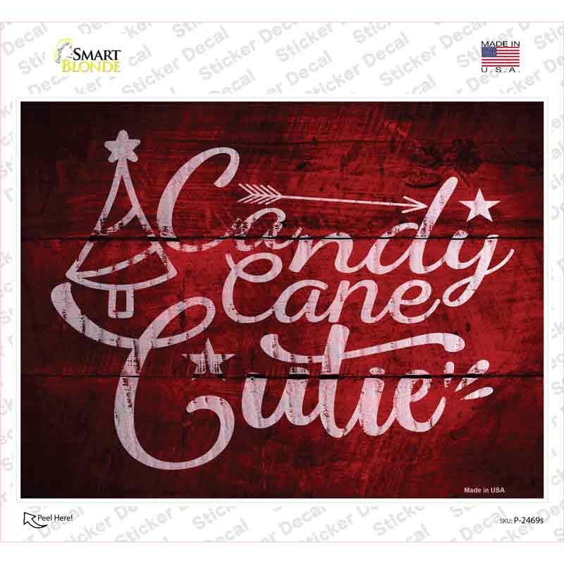 Candy Cane Cutie Novelty Rectangle Sticker Decal