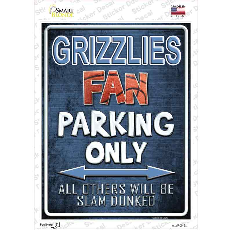 Grizzlies Novelty Rectangle Sticker Decal