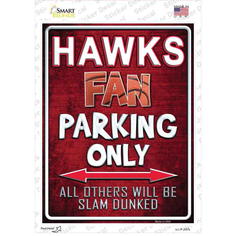 Hawks Novelty Rectangle Sticker Decal