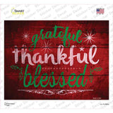 Grateful Thankful Blessed Red Novelty Rectangle Sticker Decal
