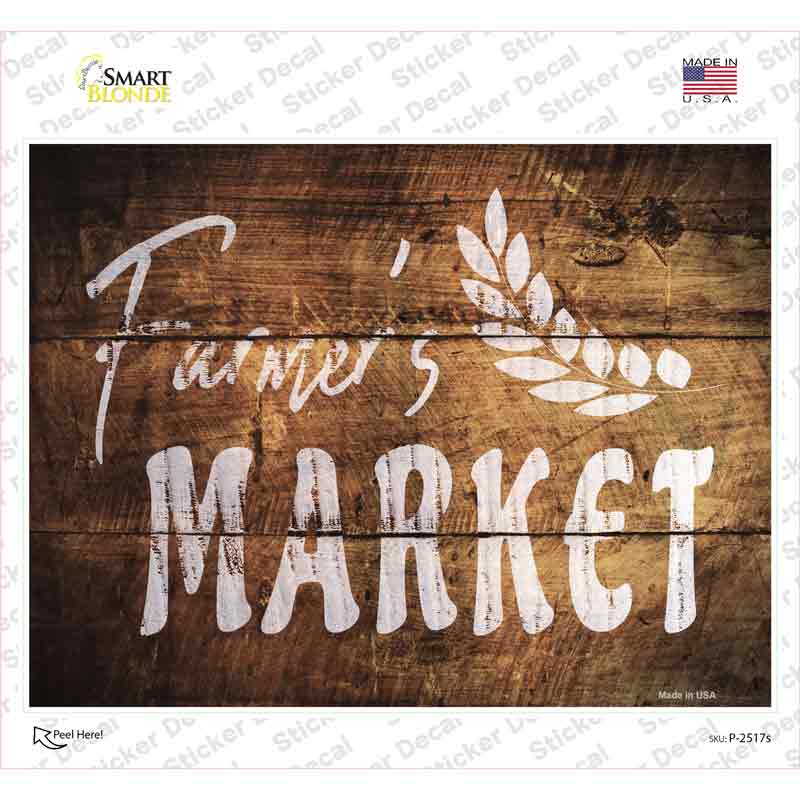 Farmers Market Novelty Rectangle Sticker Decal