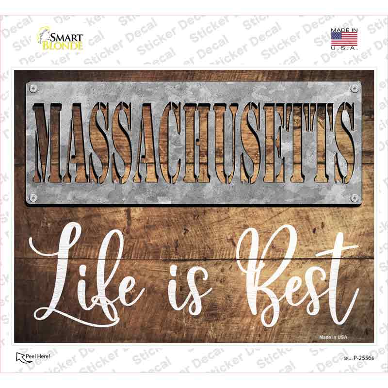Massachusetts Stencil Life is Best Novelty Rectangle Sticker Decal
