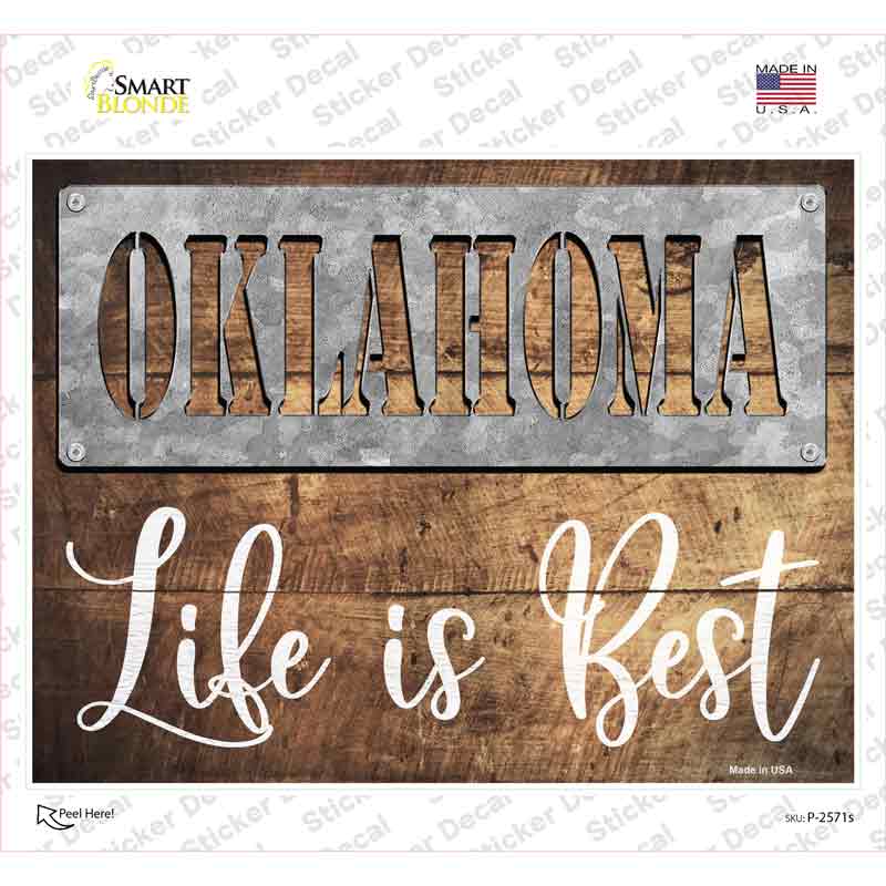 Oklahoma Stencil Life is Best Novelty Rectangle Sticker Decal