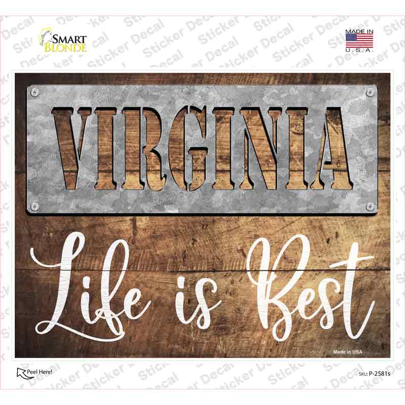 Virginia Stencil Life is Best Novelty Rectangle Sticker Decal