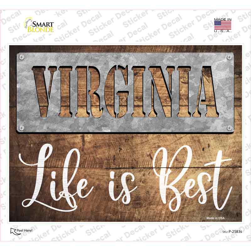 West Virginia Stencil Life is Best Novelty Rectangle Sticker Decal