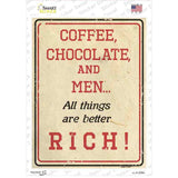Coffee Chocolate and Rich Men Novelty Rectangle Sticker Decal