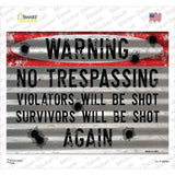 Warning No Trespassing Novelty Rectangle Sticker Decal