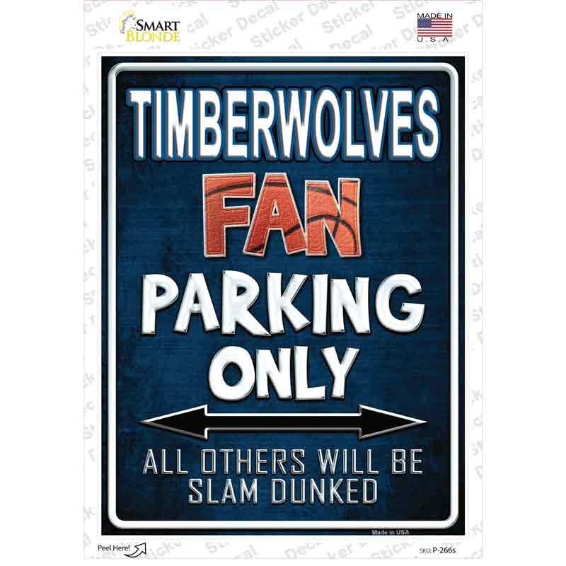 Timberwolves Novelty Rectangle Sticker Decal