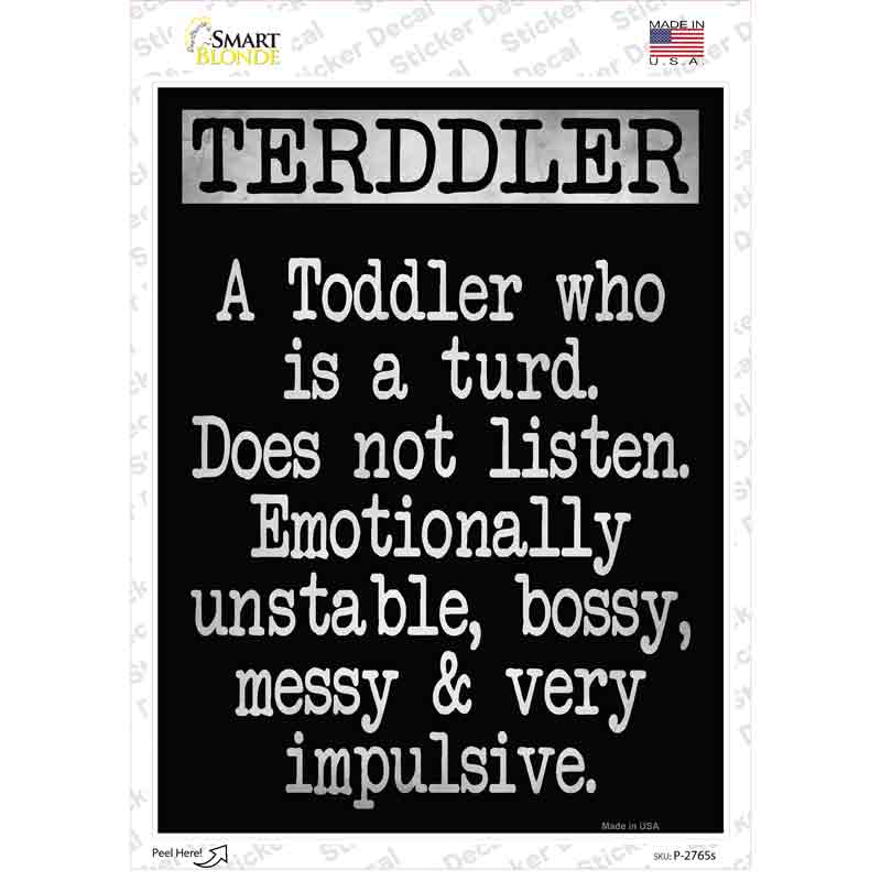 Terddler Novelty Rectangle Sticker Decal