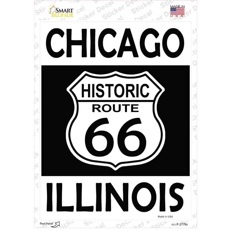 Chicago Illinois Historic Route 66 Novelty Rectangle Sticker Decal