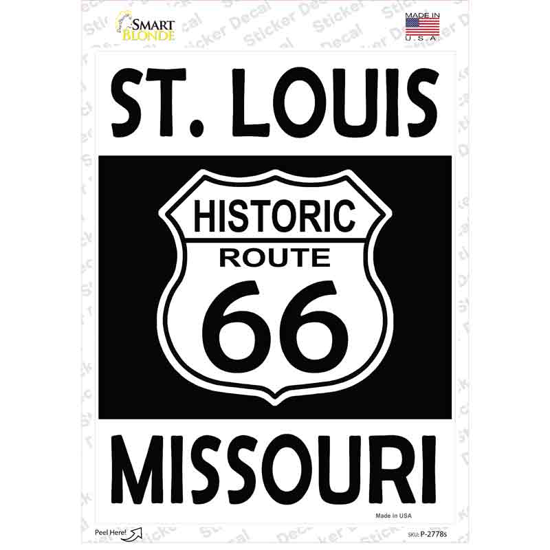 St Louis Missouri Historic Route 66 Novelty Rectangle Sticker Decal