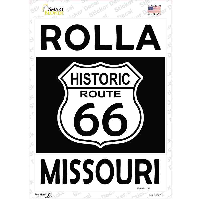 Rolla Missouri Historic Route 66 Novelty Rectangle Sticker Decal