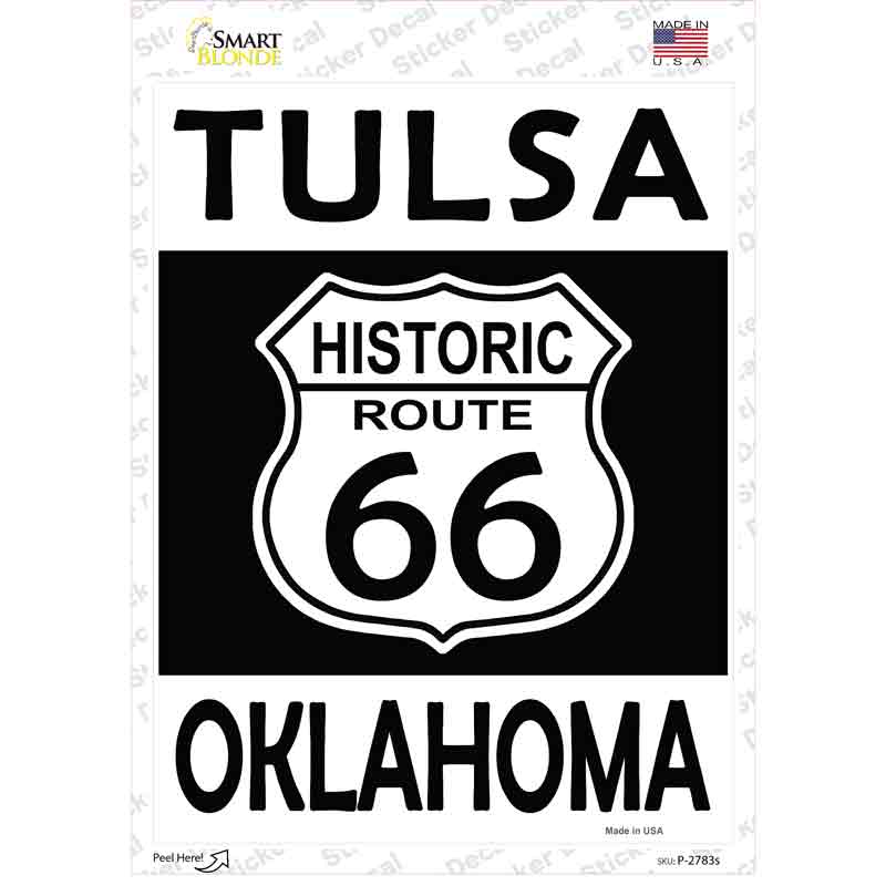 Tulsa Oklahoma Historic Route 66 Novelty Rectangle Sticker Decal