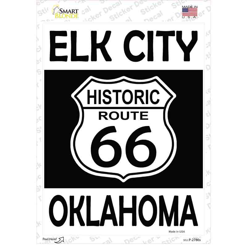 Elk City Oklahoma Historic Route 66 Novelty Rectangle Sticker Decal
