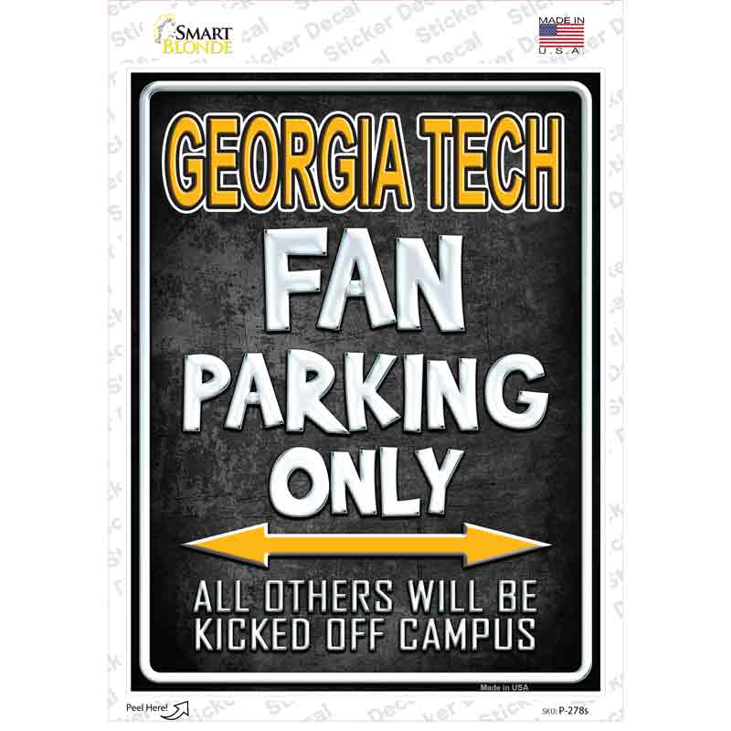 Georgia Tech Novelty Rectangle Sticker Decal