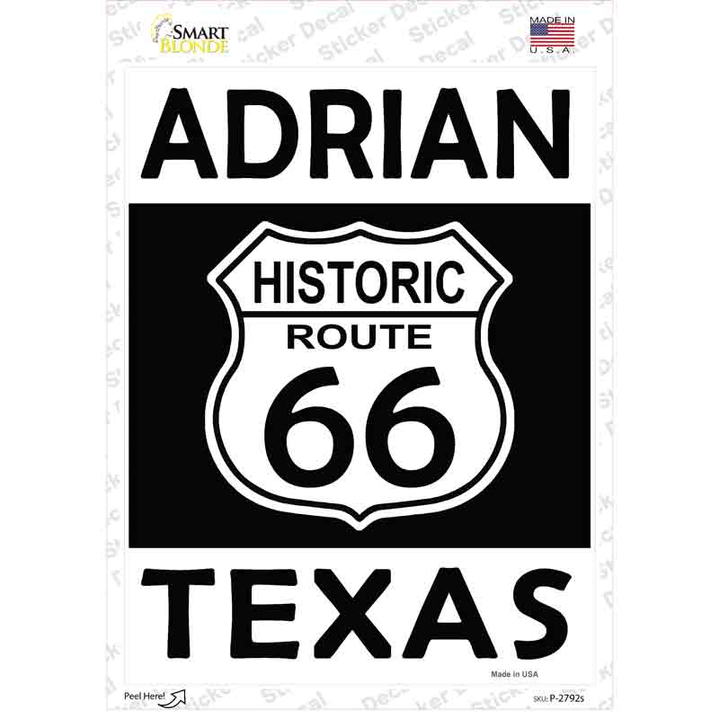 Adrian Texas Historic Route 66 Novelty Rectangle Sticker Decal