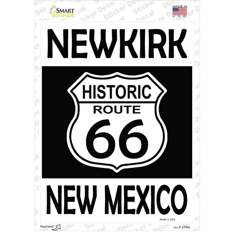 Newkirk New Mexico Historic Route 66 Novelty Rectangle Sticker Decal