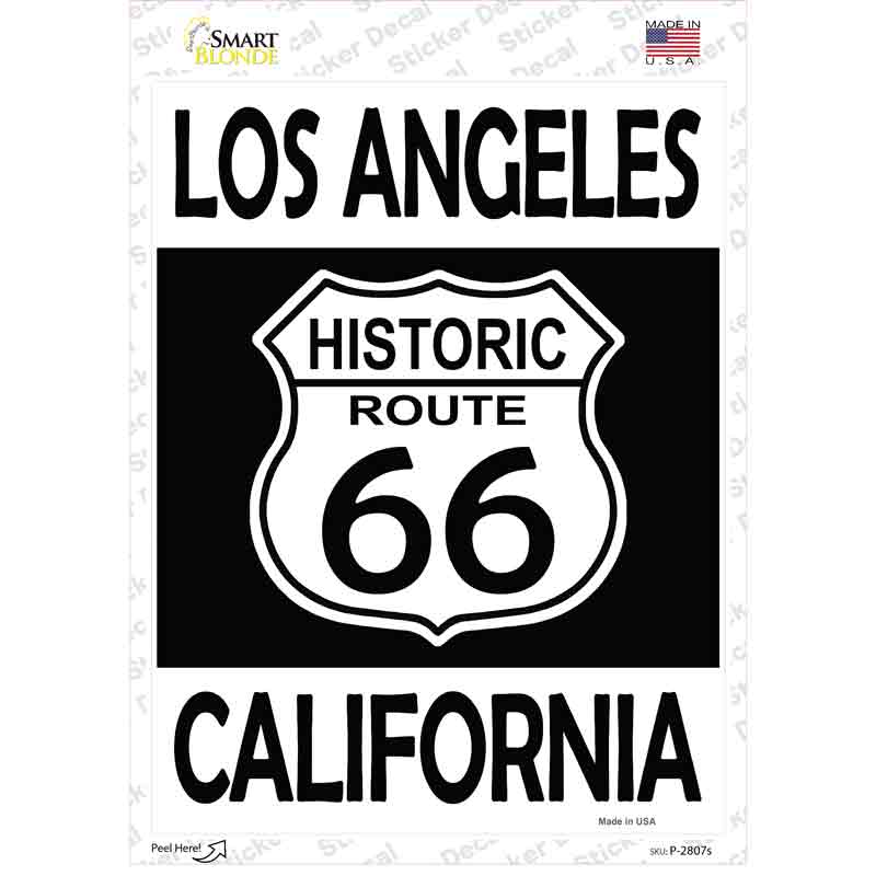 Los Angeles California Historic Route 66 Novelty Rectangle Sticker Decal